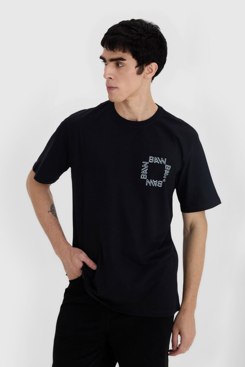 Camiseta Regular Letter Square